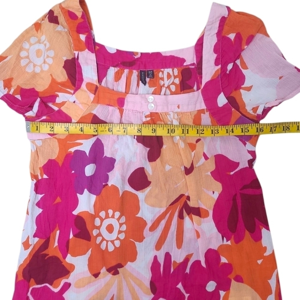 Madison Short Sleeve Colorful Cotton Top Size Medium - Picture 4 of 7